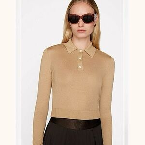 Frame Refined Cashmere Silk Polo Sweater